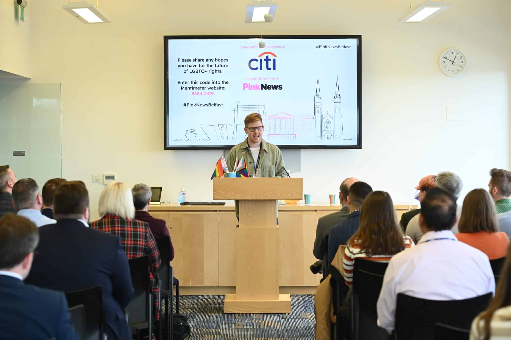 Citi's Odhrán Devlin at a community luncheon hosted by Citi in partnership with PinkNews.