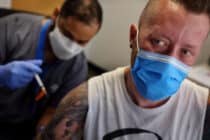 A man receives a monkeypox vaccine
