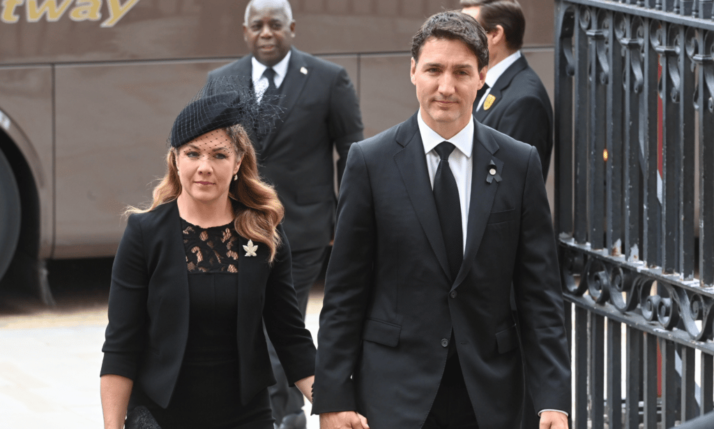 Justin Trudeau and his wife arrive at Queen Elizabeth II's state funeral
