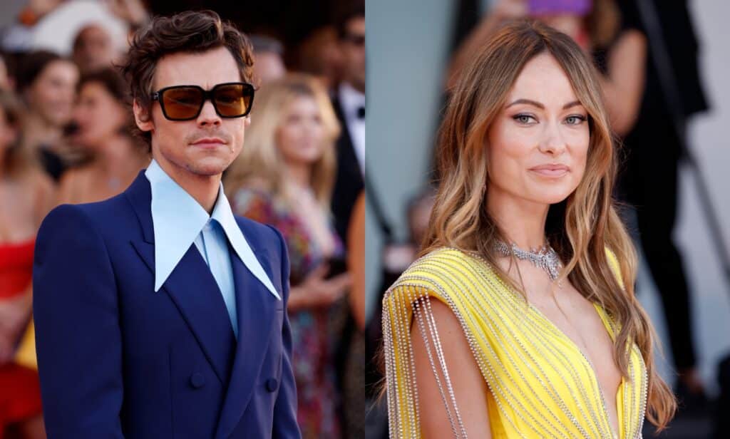 Harry Styles and Olivia Wilde at Venice Film Festival for Don't Worry Darling Premier (Getty)